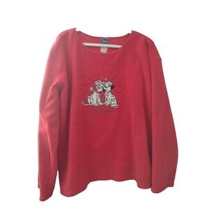 Vintage 90s Disney 101 Dalmatians Fleece Sweatshirt Embroidered Please Read